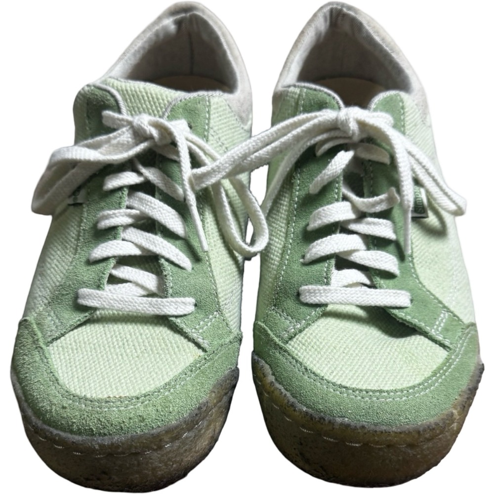 Simple OS Sneakers Womens 8.5 Green Vintage 90s Retro Suede Textile Good